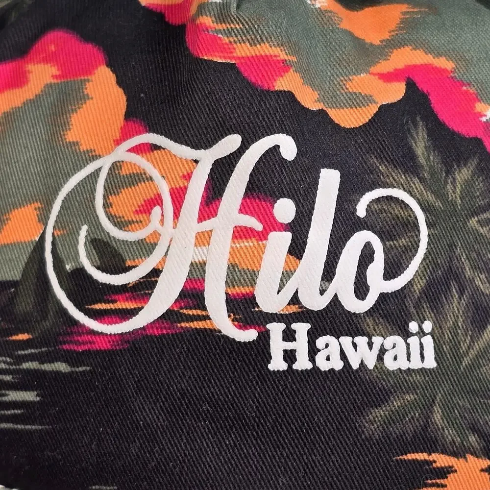 Vintage San Sun Hilo Hawaii Hat Cap Snapback Floral Print Tropical